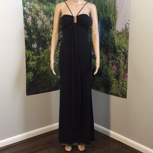 NIKI LIVAS Black Niki stretchy cocktail maxi dress